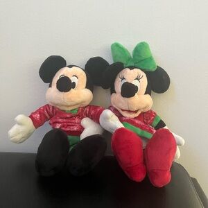 Christmas Mickey and Minnie plush - small